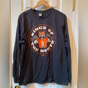Bengals 2021 Kings of the north print black long sleeve tee.Size large